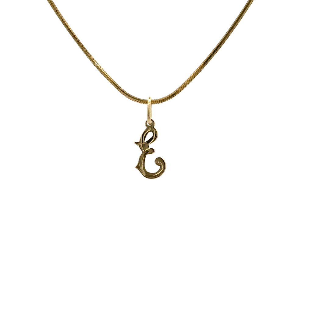 Žluté zlato přívěsek PÍSMENO malé psací